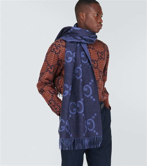 gucci gg cashmere jacquard scarf|gucci wool scarf sale.